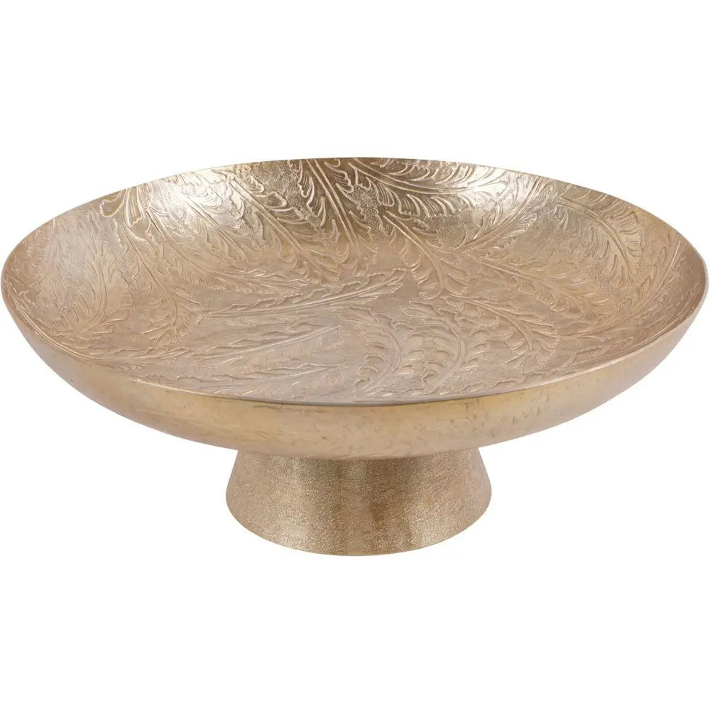 Windham Gold Leaf Embossed Round Footed Bowl Nicholas John Interiors