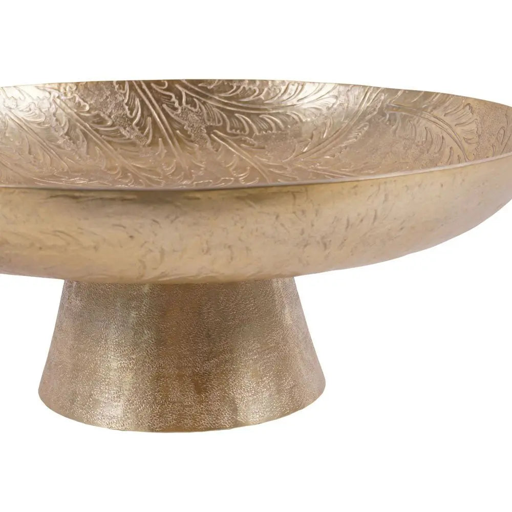 Windham Gold Leaf Embossed Round Footed Bowl Nicholas John Interiors