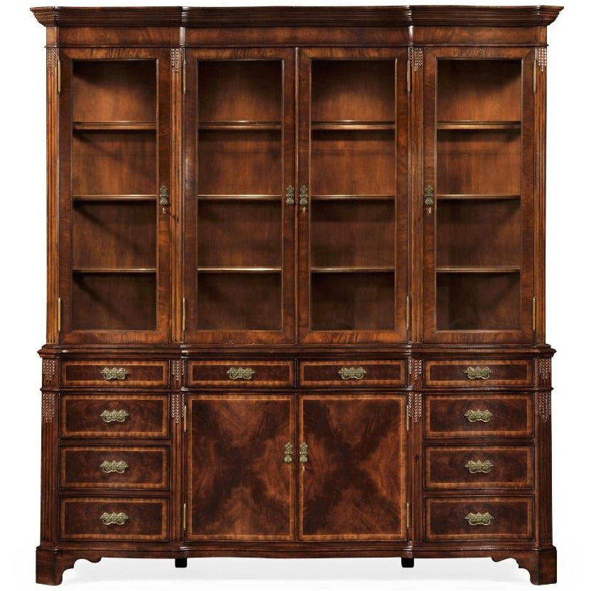 Jonathan Charles Serpentine Architrave Mahogany China Cabinet
