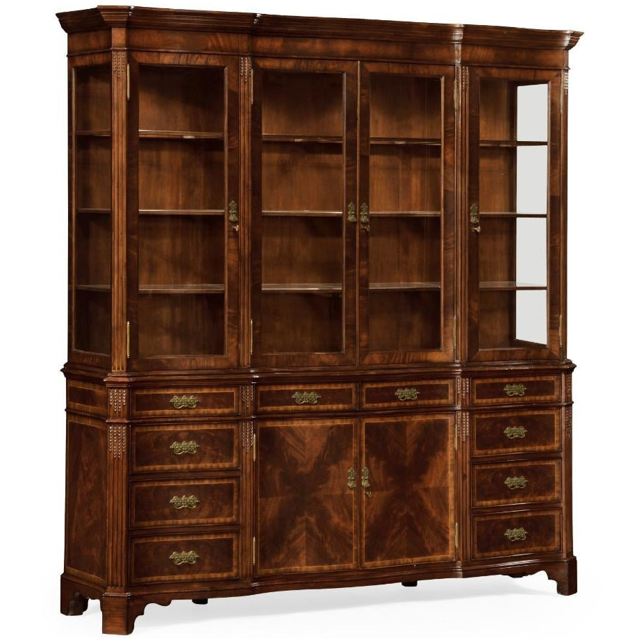 Jonathan Charles Serpentine Architrave Mahogany China Cabinet