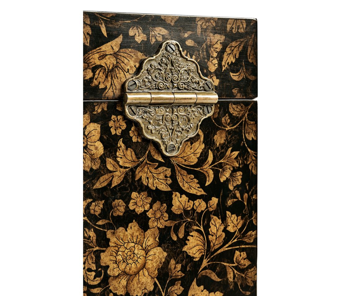 Jonathan Charles Single Glass Decanter & Black Chinoiserie Case