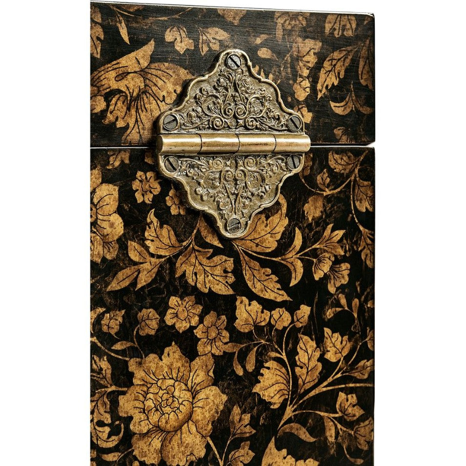 Jonathan Charles Single Glass Decanter & Black Chinoiserie Case