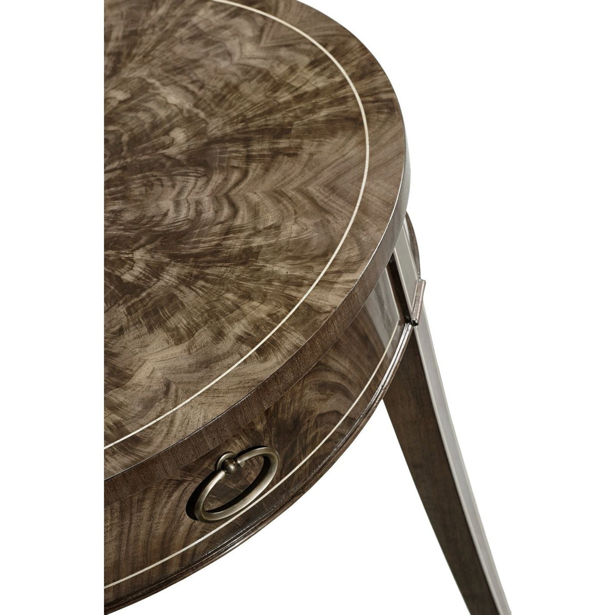 Jonathan Charles Round Bleached Walnut Side Table