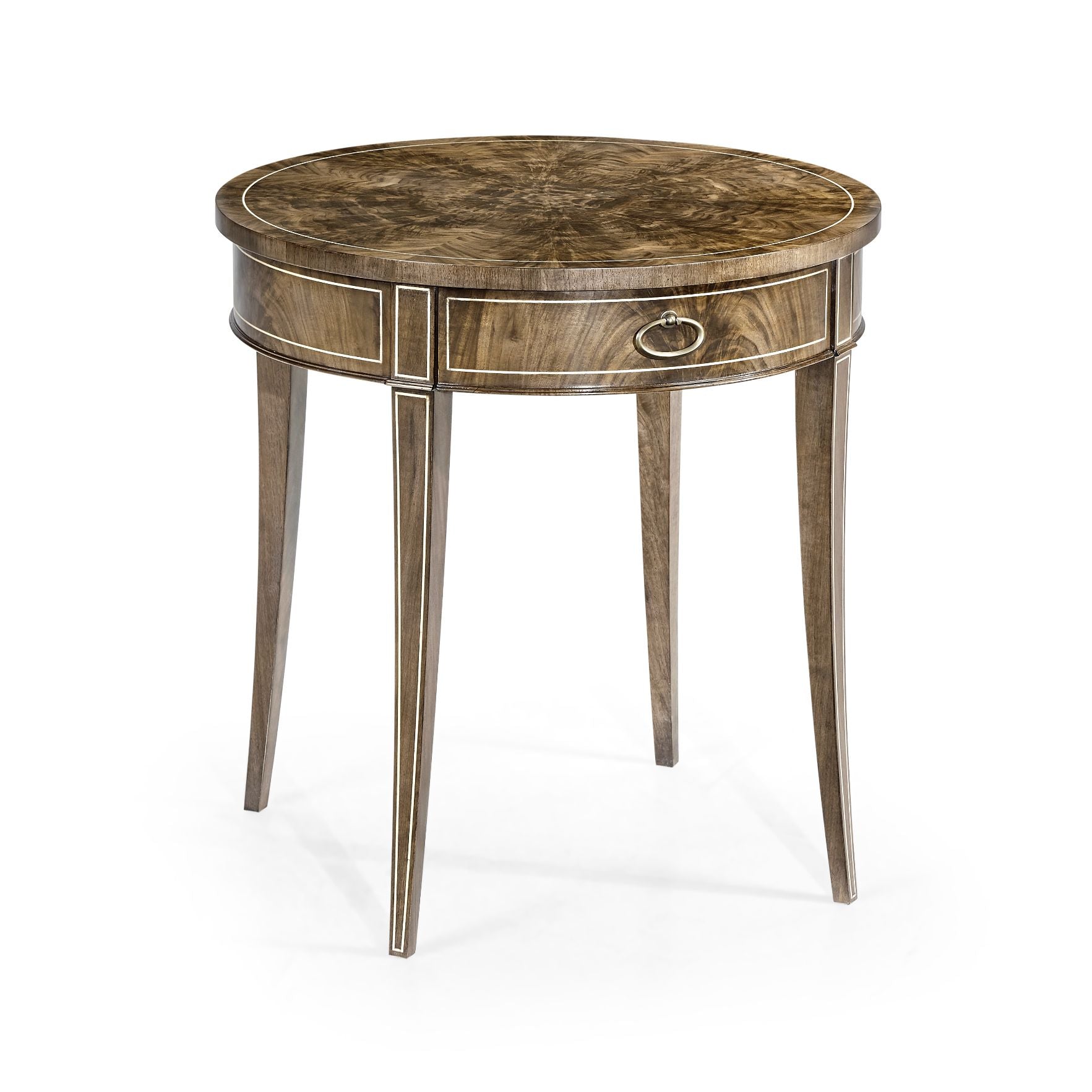 Jonathan Charles Round Bleached Walnut Side Table