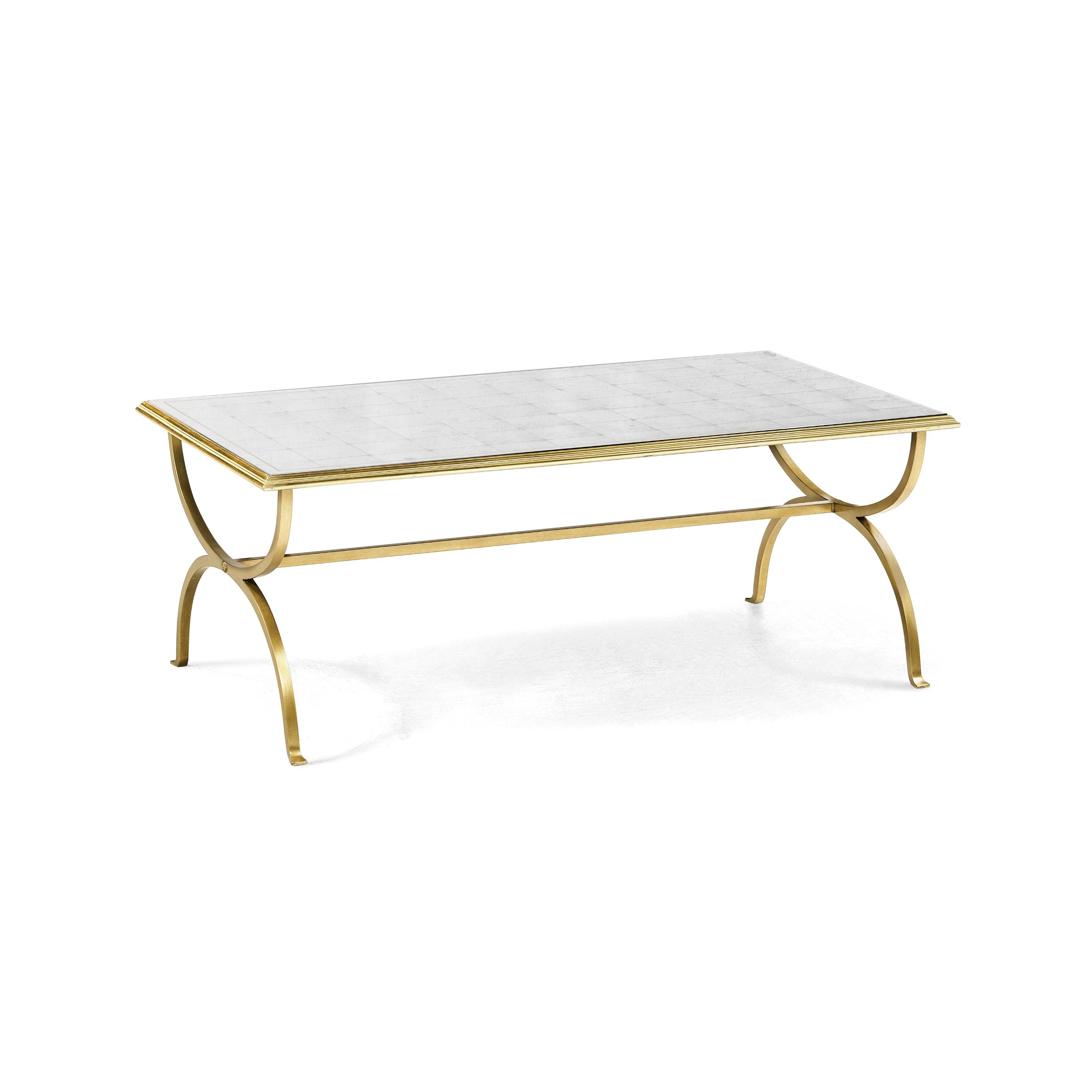 Jonathan Charles Coffee Table Hourglass in Eglomise - Gilded