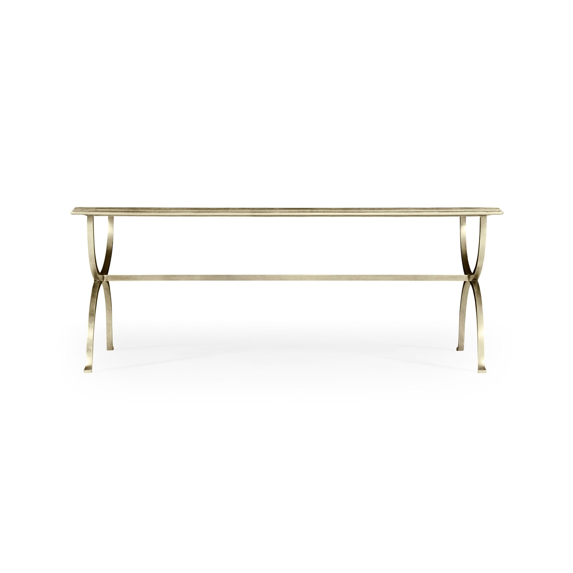 Jonathan Charles Coffee Table Hourglass in Eglomise - Silver