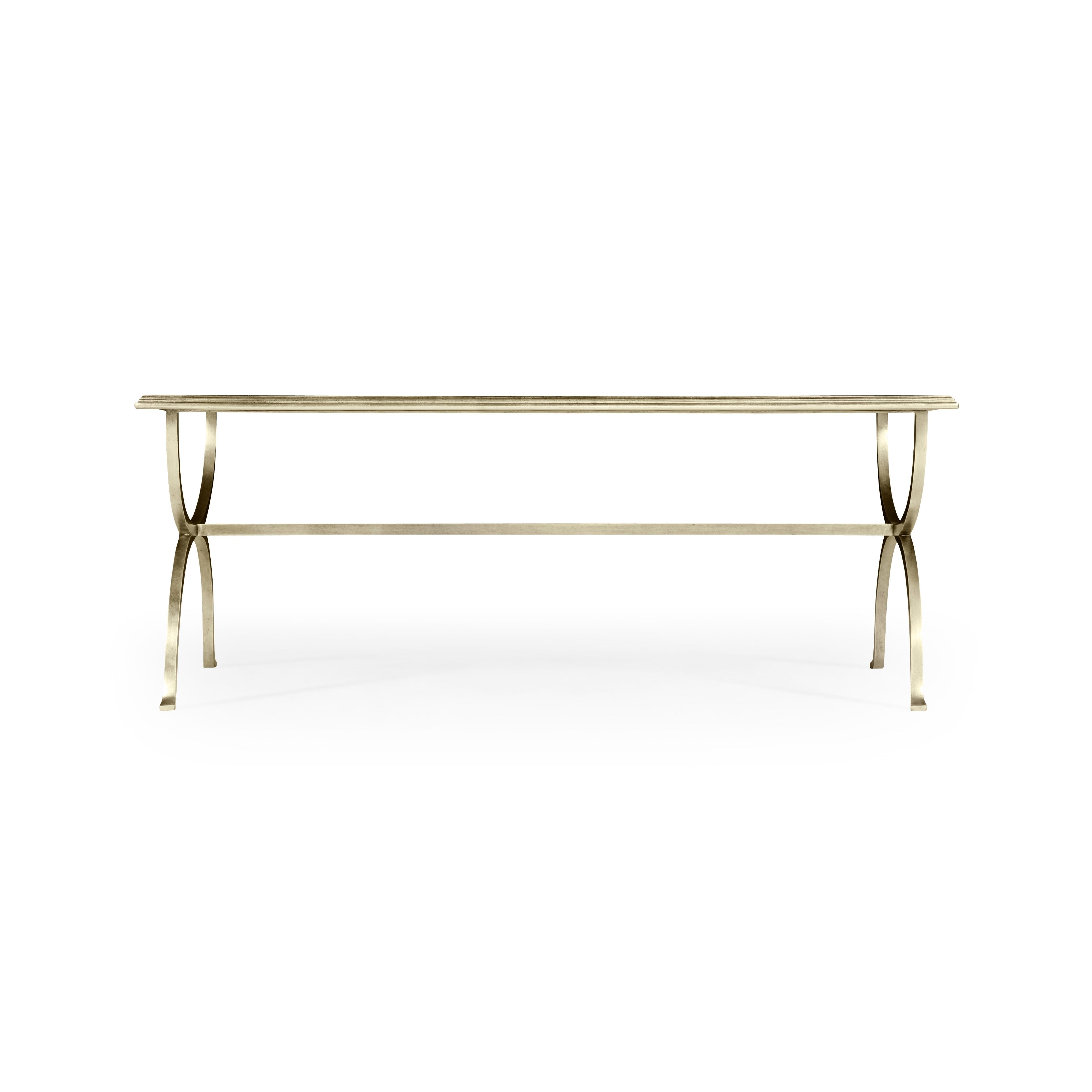 Jonathan Charles Coffee Table Hourglass in Eglomise - Silver
