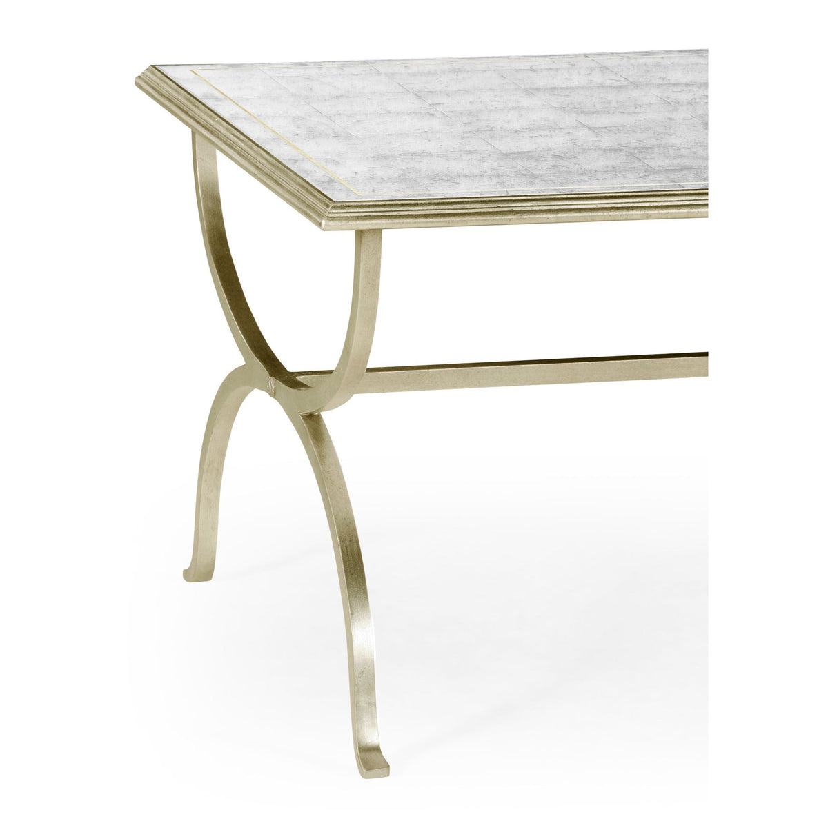 Jonathan Charles Coffee Table Hourglass in Eglomise - Silver