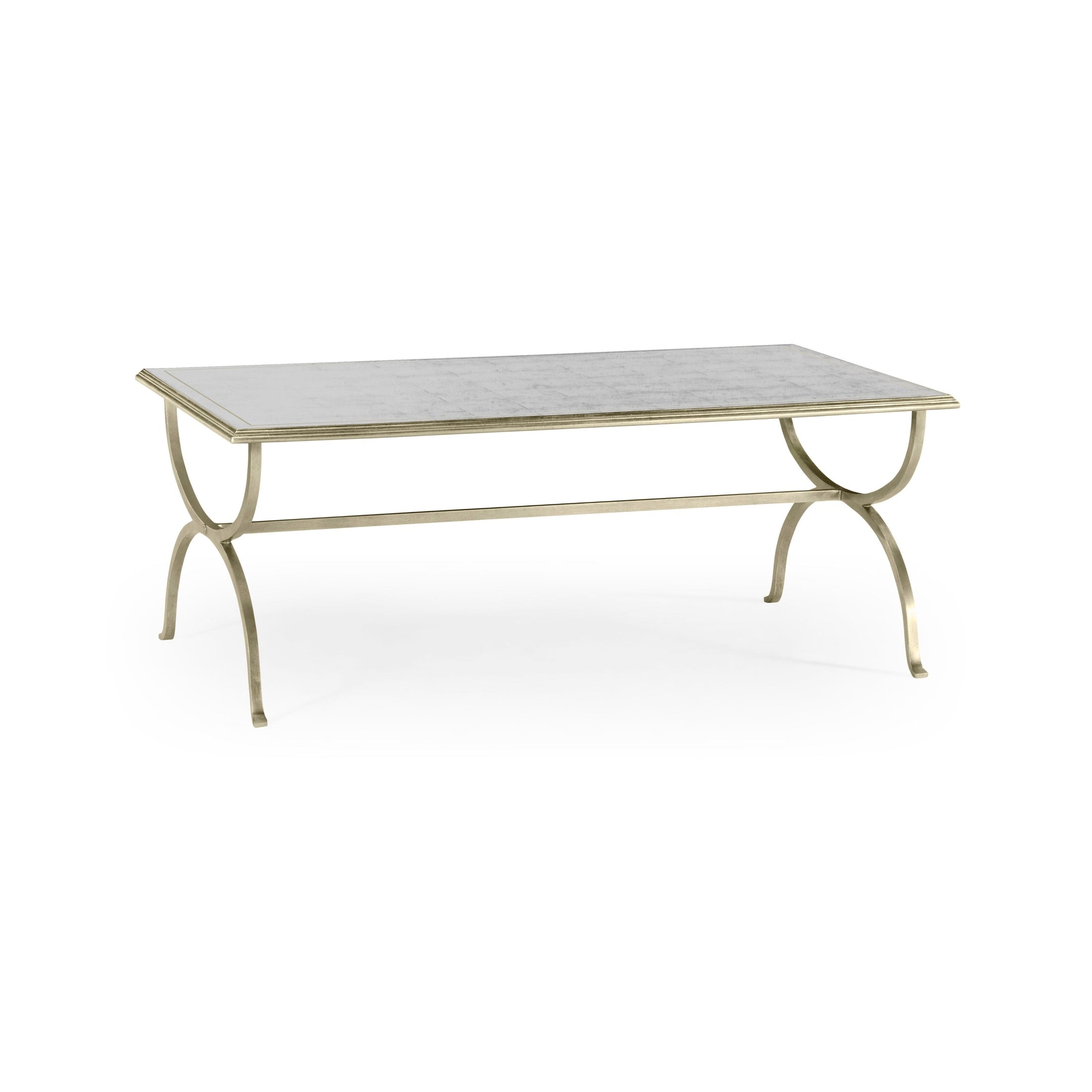 Jonathan Charles Coffee Table Hourglass in Eglomise - Silver