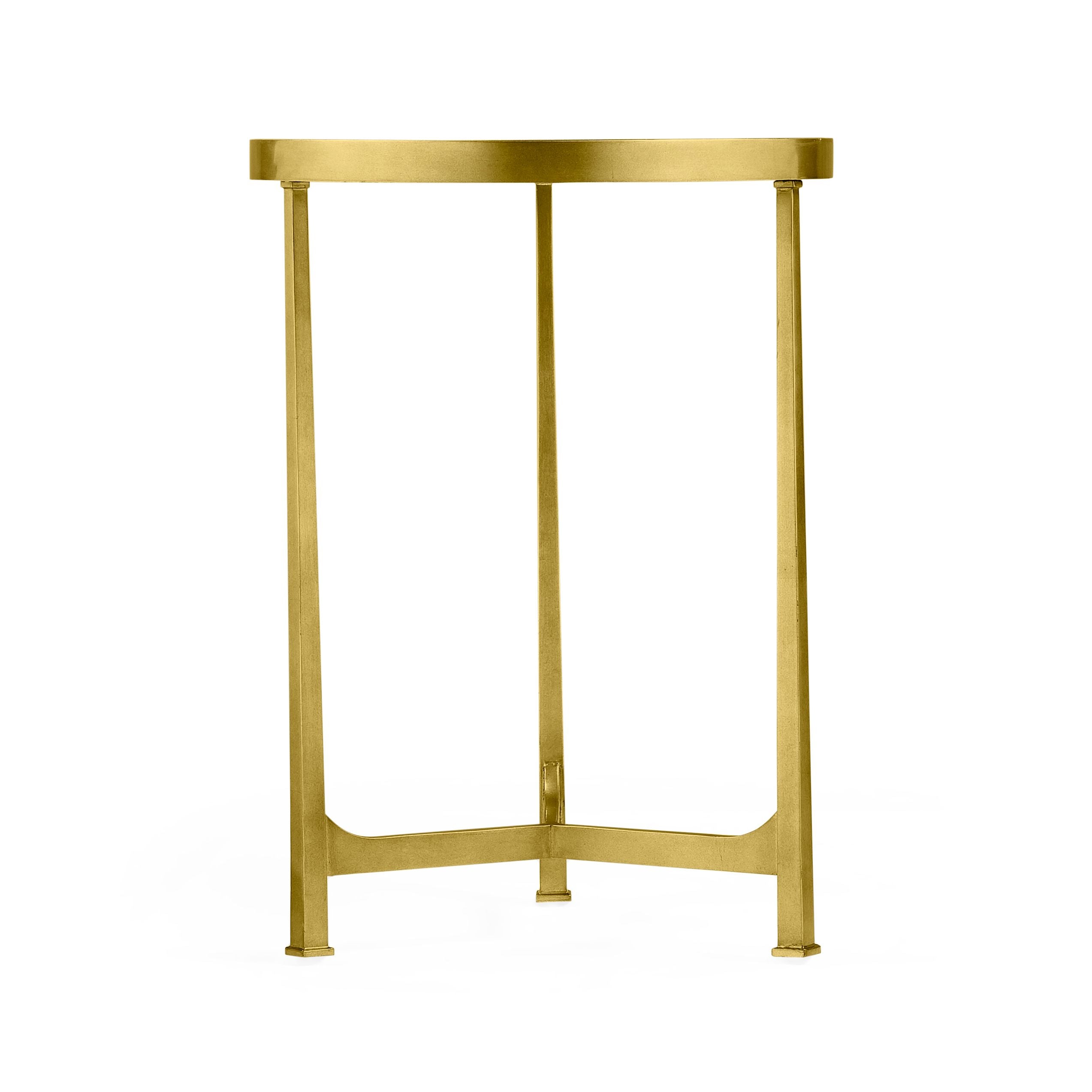 Jonathan Charles Round Lamp Table Contemporary in Eglomise - Gilded
