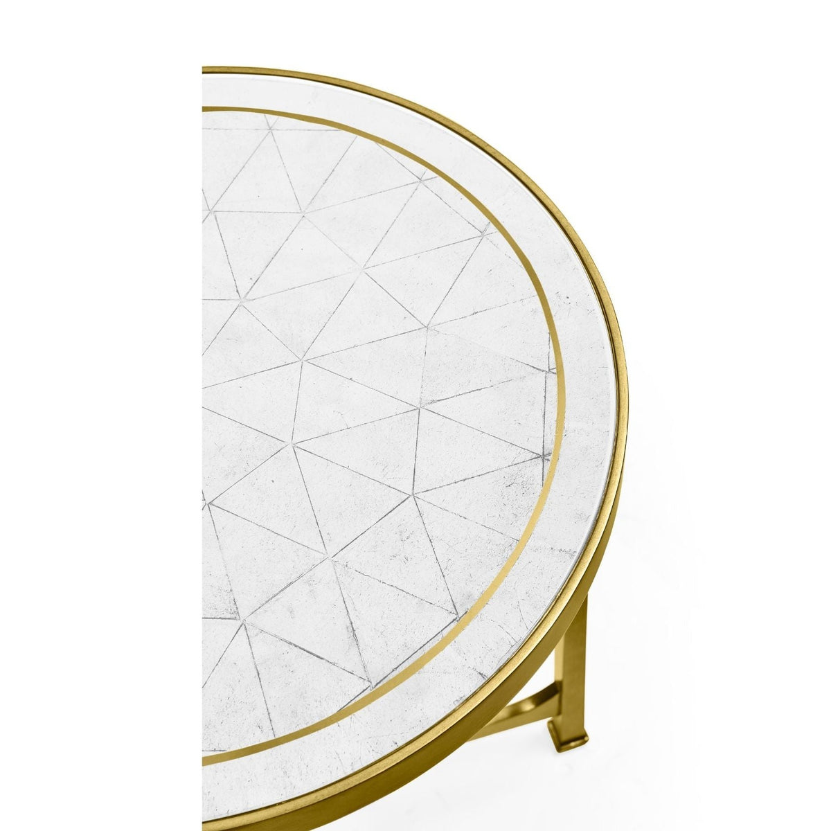 Jonathan Charles Round Lamp Table Contemporary in Eglomise - Gilded