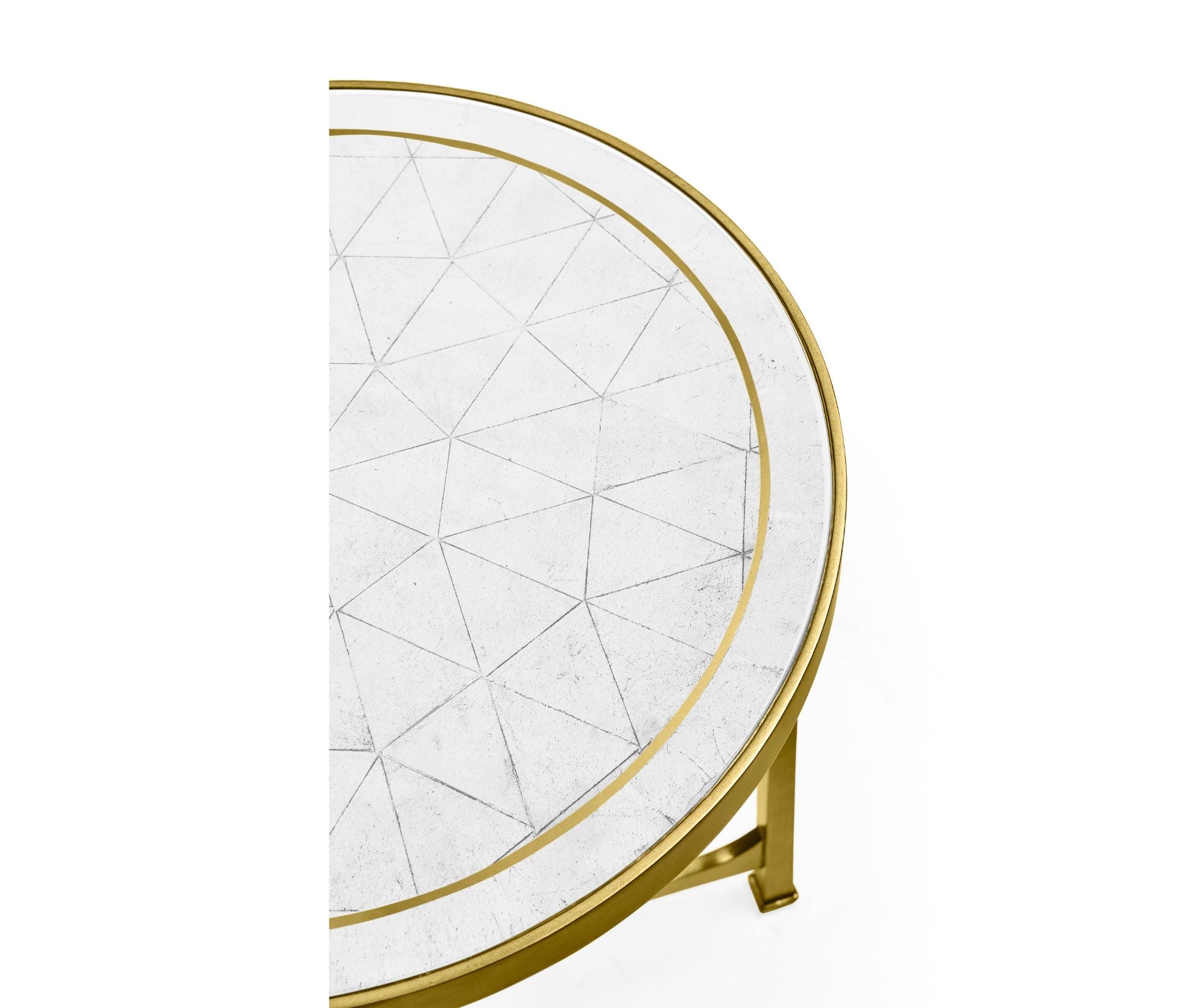 Jonathan Charles Round Lamp Table Contemporary in Eglomise - Gilded