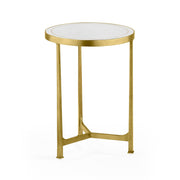 Jonathan Charles Round Lamp Table Contemporary in Eglomise - Gilded