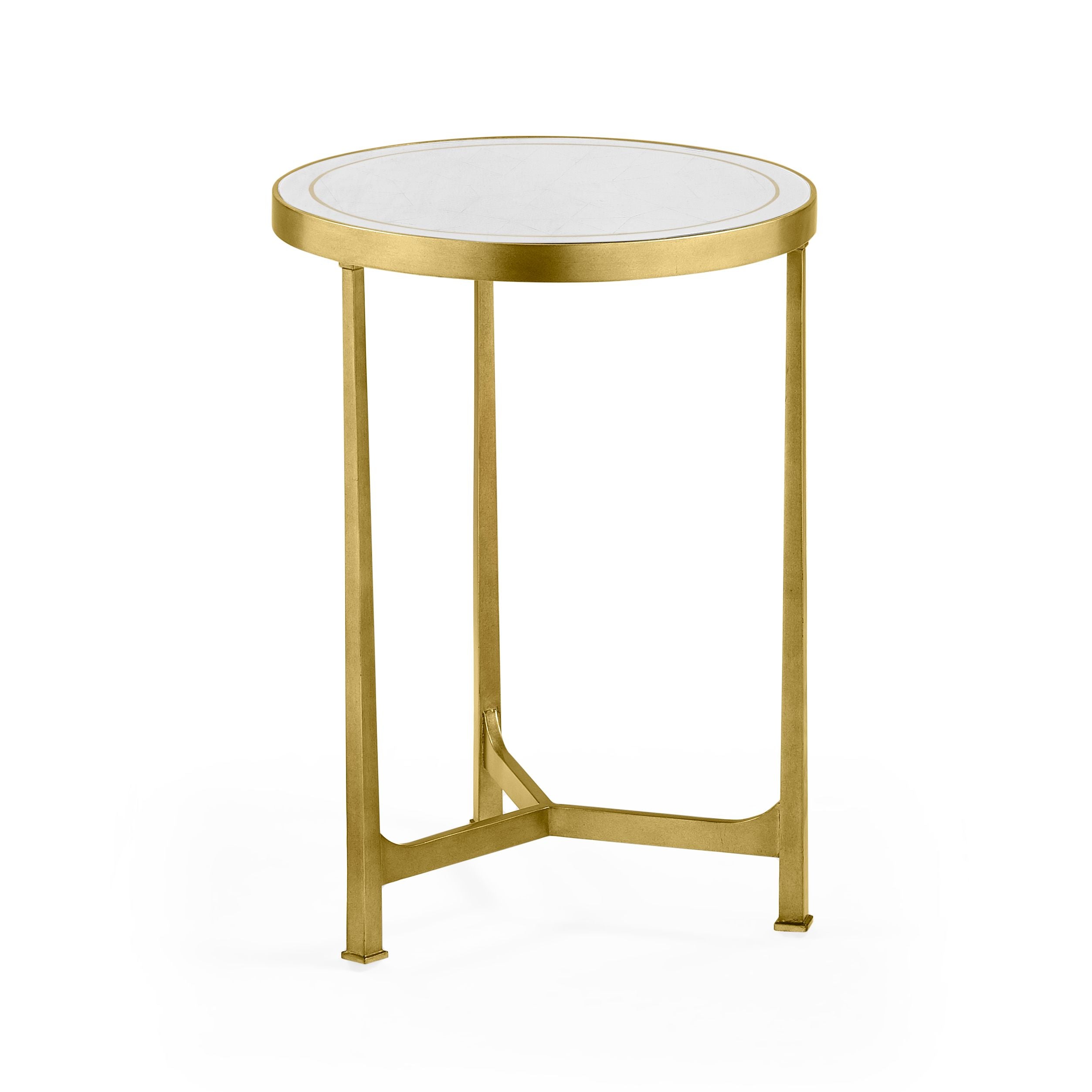 Jonathan Charles Round Lamp Table Contemporary in Eglomise - Gilded