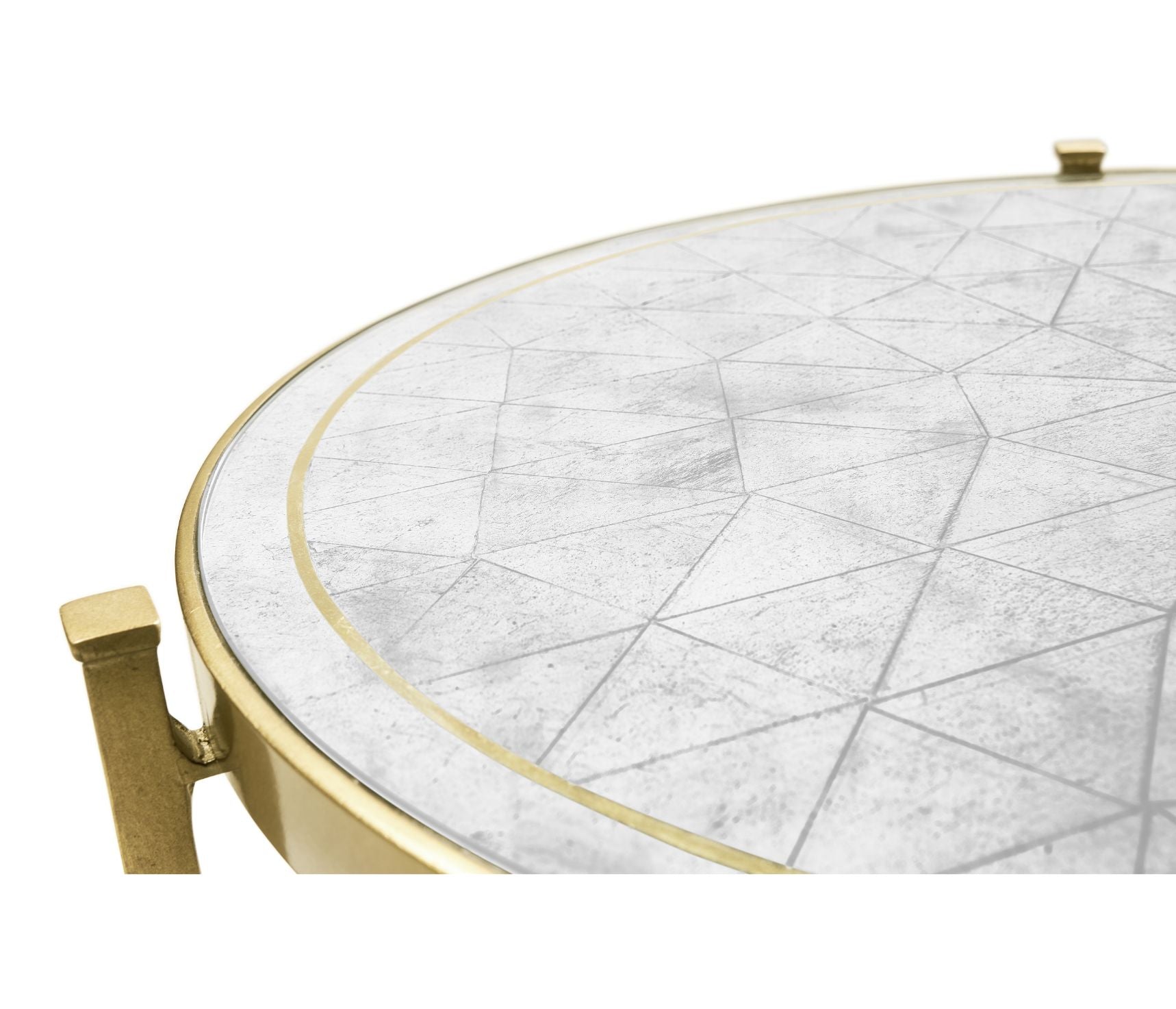 Jonathan Charles Large Round Lamp Table Contemporary in Eglomise - Gilded