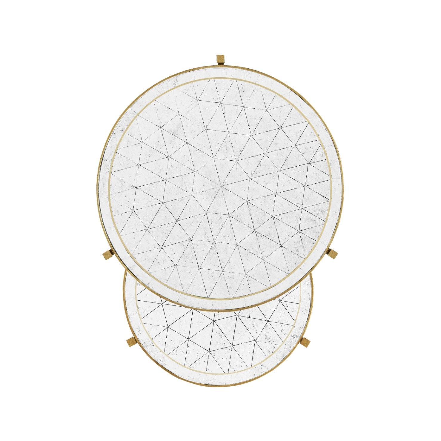 Jonathan Charles Round Nest of Tables Contemporary - Gilded