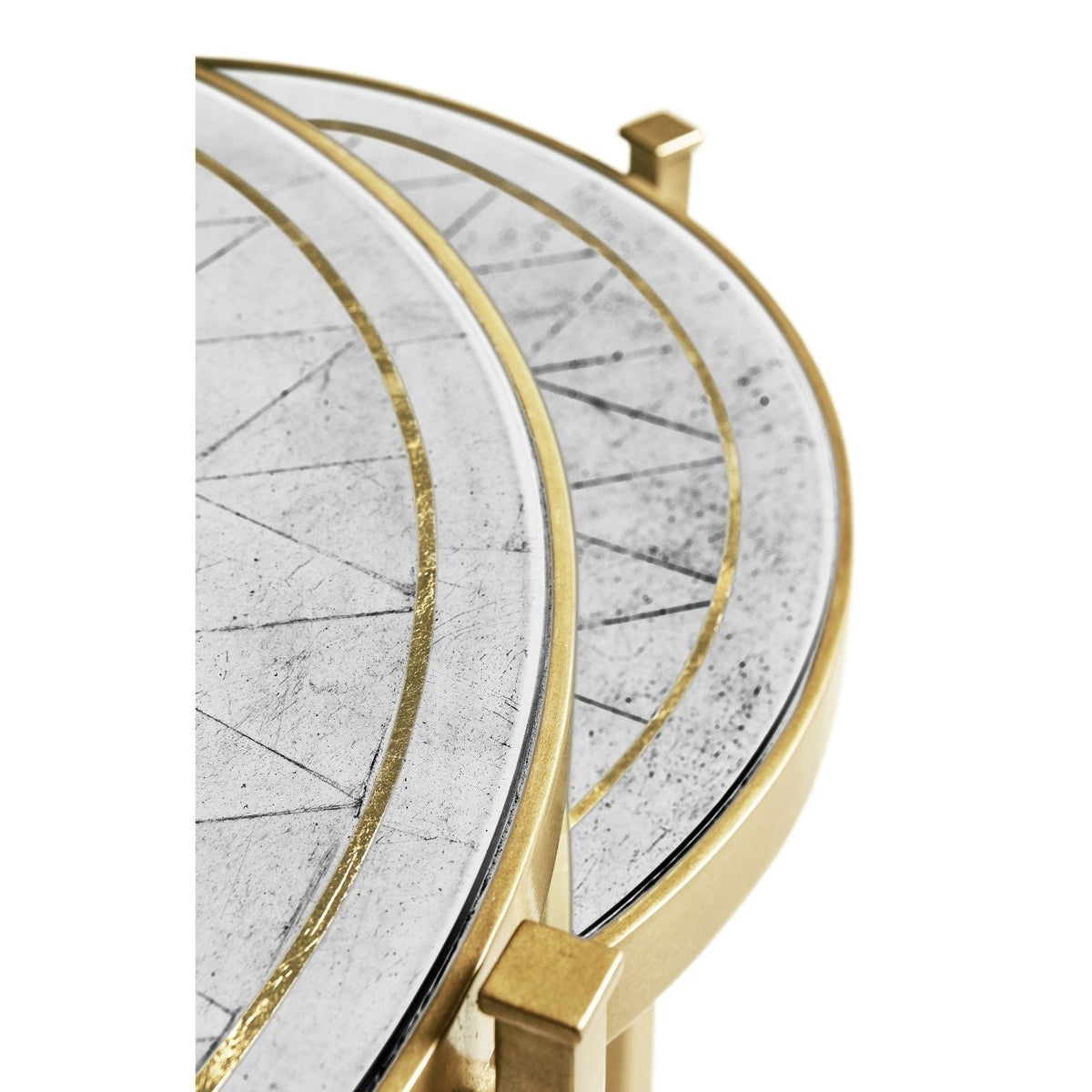 Jonathan Charles Round Nest of Tables Contemporary - Gilded