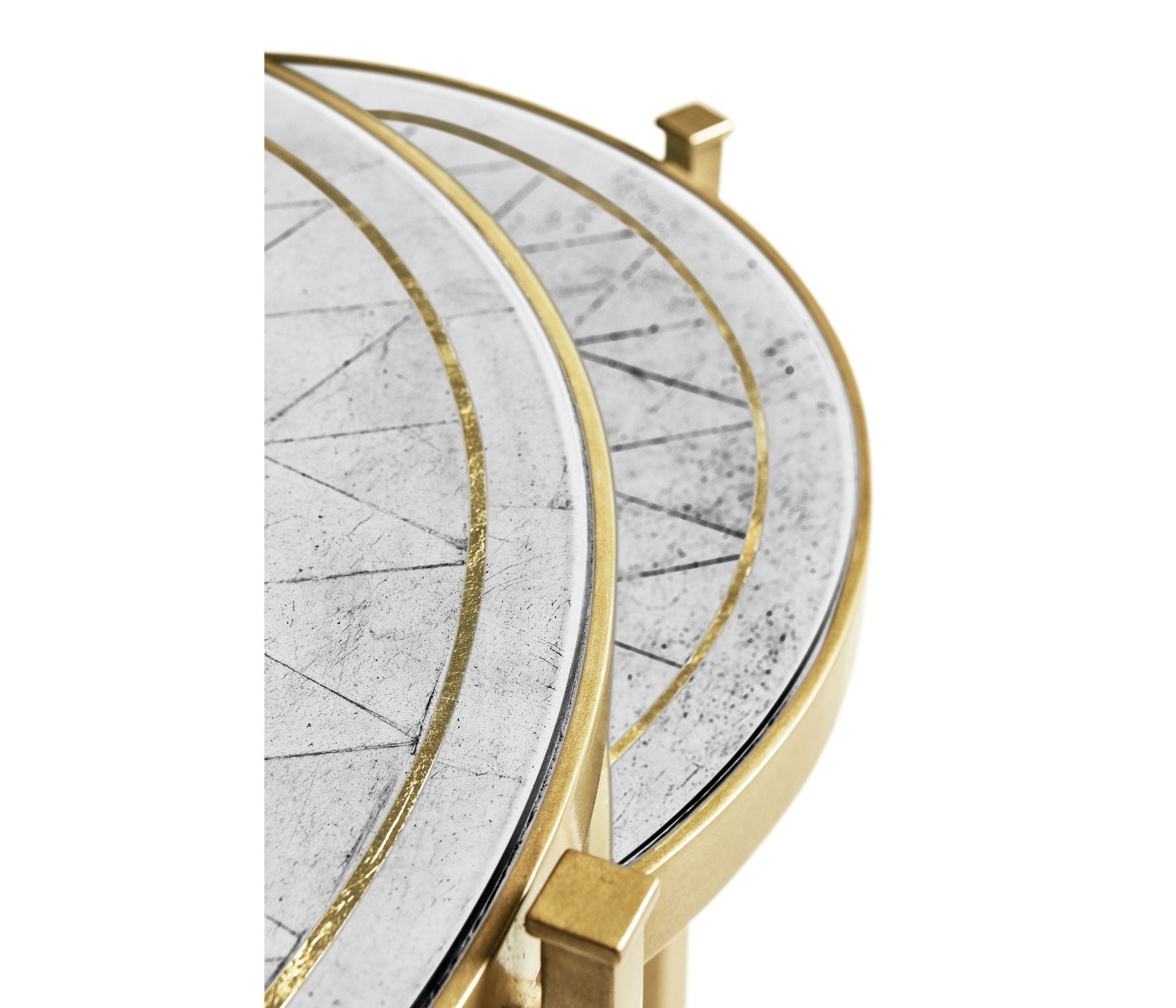 Jonathan Charles Round Nest of Tables Contemporary - Gilded