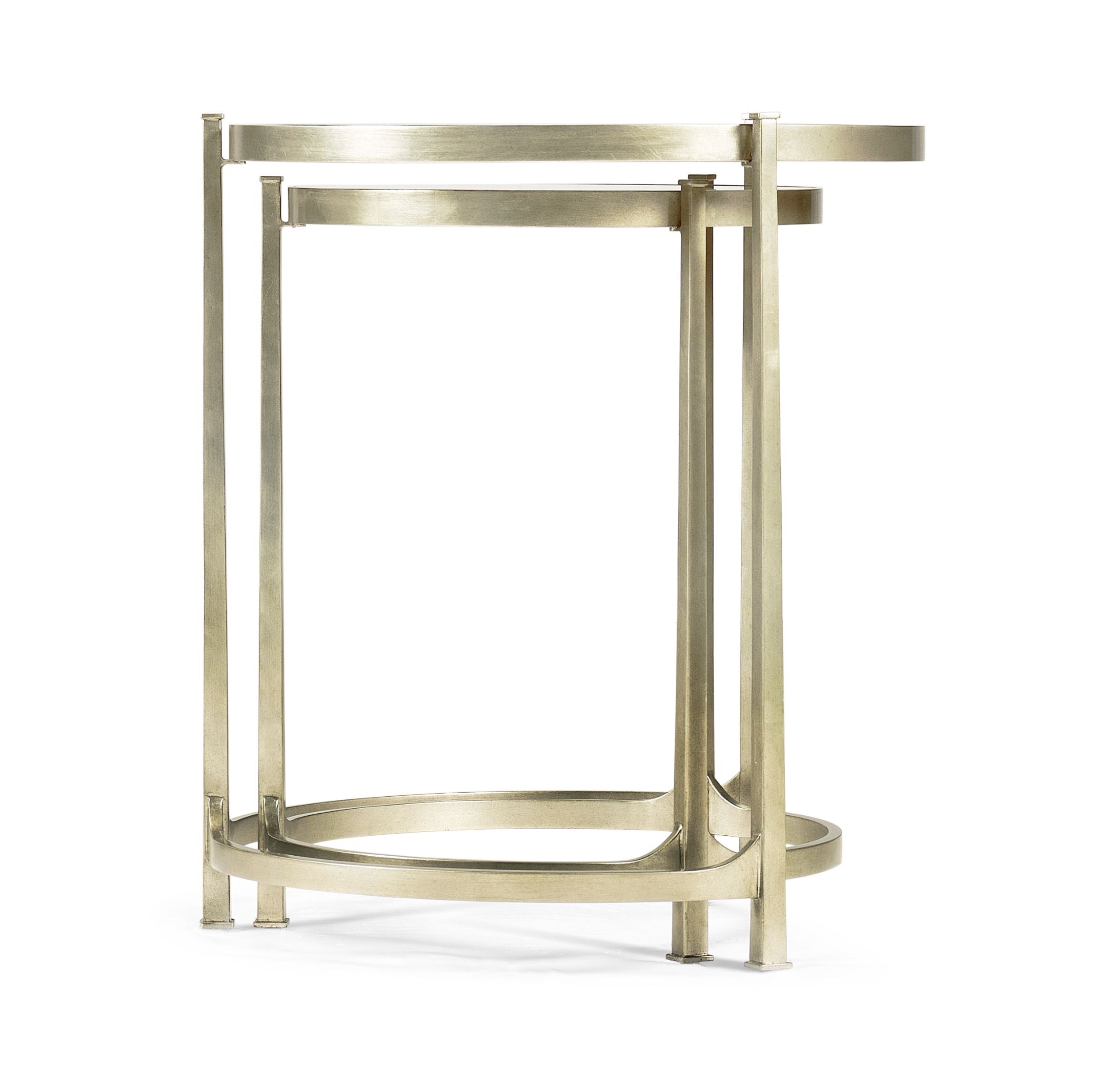 Jonathan Charles Round Nest of Tables Contemporary - Silver