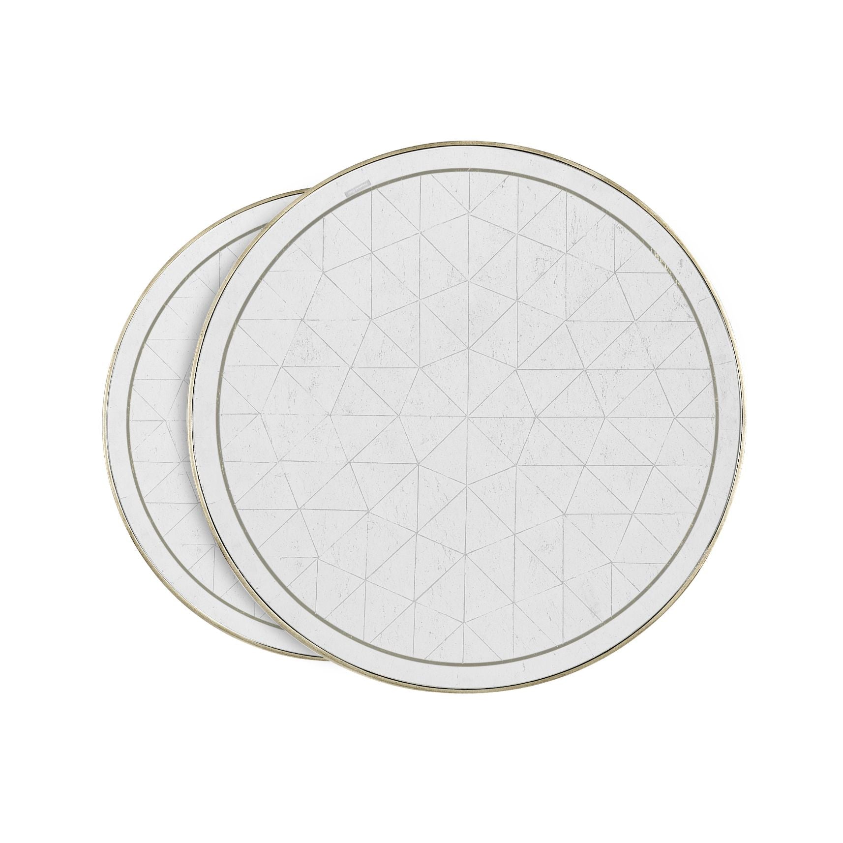 Jonathan Charles Round Nest of Tables Contemporary - Silver