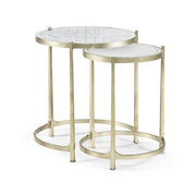 Jonathan Charles Round Nest of Tables Contemporary - Silver