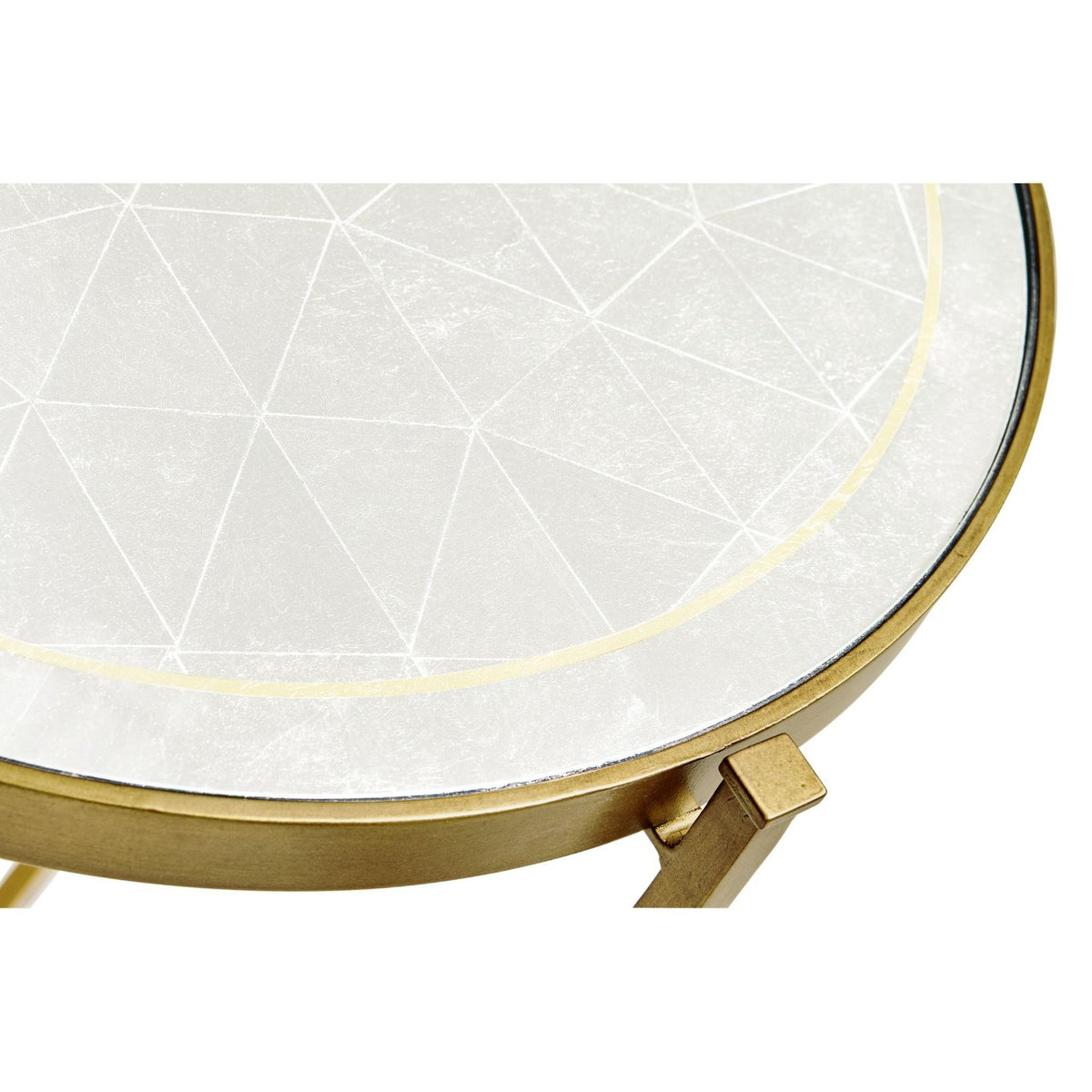Jonathan Charles Round End Table Contemporary in Eglomise - Gilded