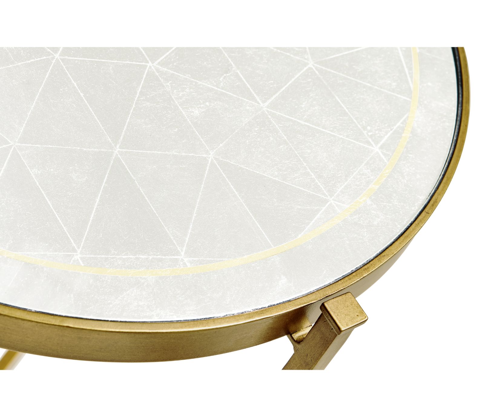 Jonathan Charles Round End Table Contemporary in Eglomise - Gilded