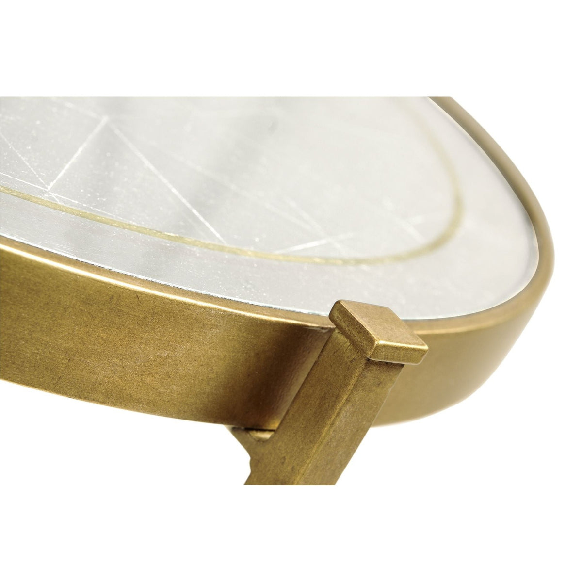 Jonathan Charles Round End Table Contemporary in Eglomise - Gilded