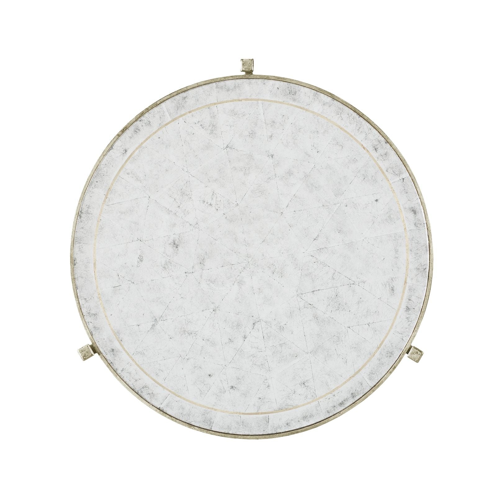 Jonathan Charles Round End Table Contemporary in Eglomise - Silver