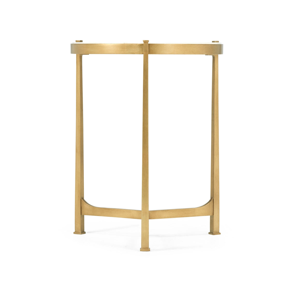 Jonathan Charles Round End Table Contemporary in Scagliola - Gilded