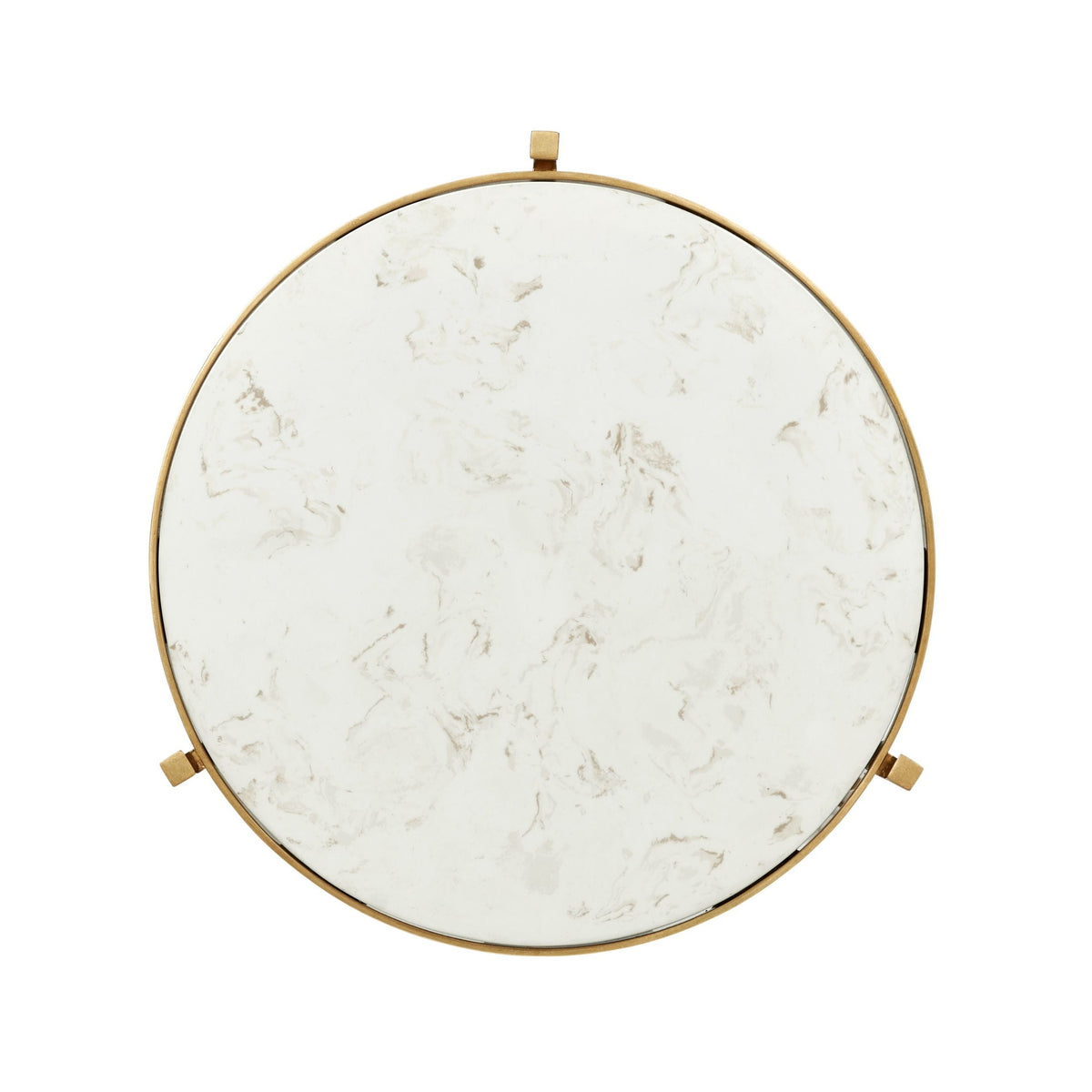 Jonathan Charles Round End Table Contemporary in Scagliola - Gilded