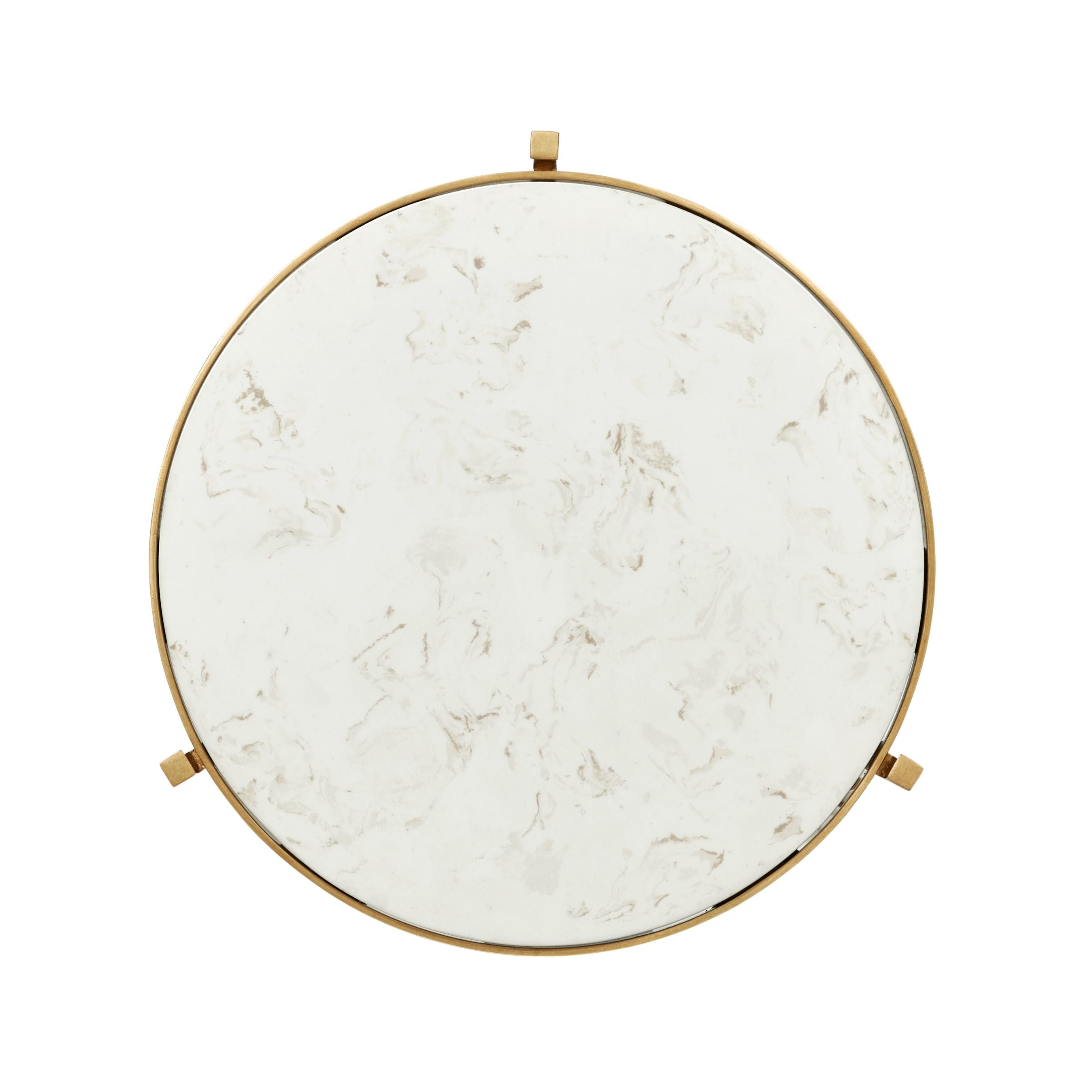 Jonathan Charles Round End Table Contemporary in Scagliola - Gilded