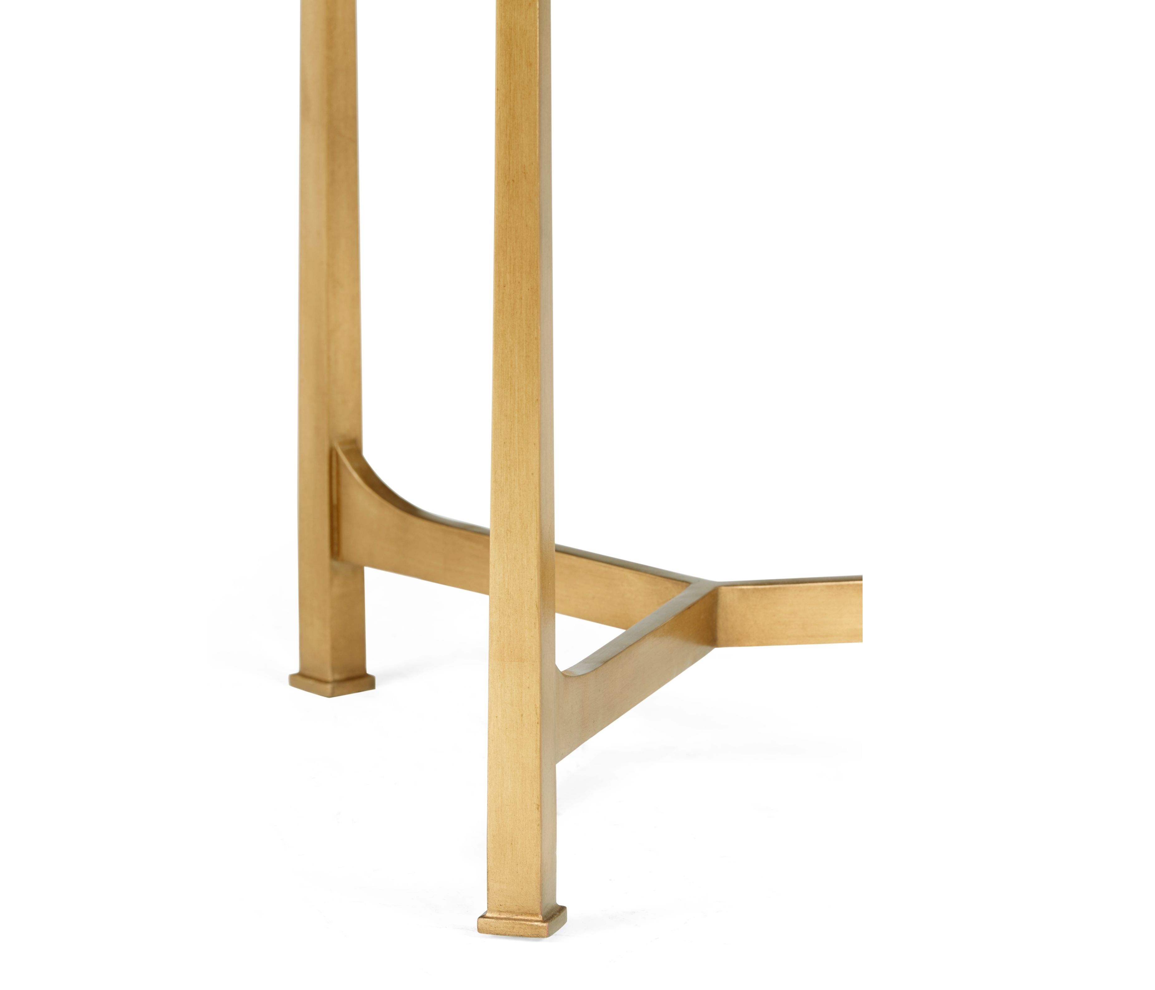 Jonathan Charles Round End Table Contemporary in Scagliola - Gilded