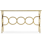 Jonathan Charles Circles Console Table in Gilded Iron