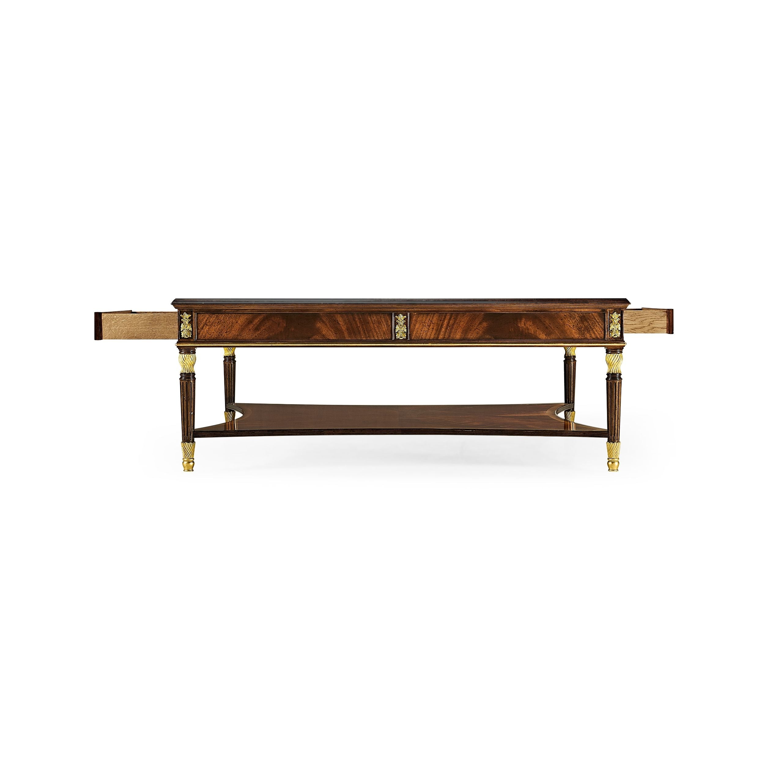 Jonathan Charles Mahogany William IV Style Gilded Square Coffee Table