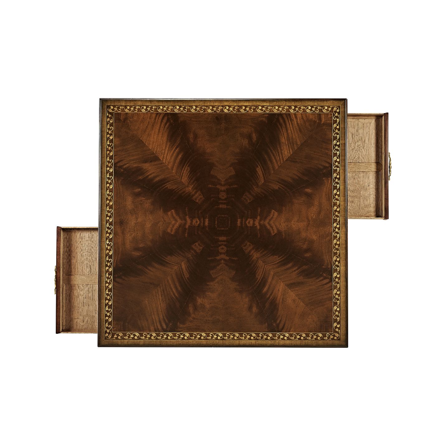 Jonathan Charles Mahogany William IV Style Gilded Square Coffee Table