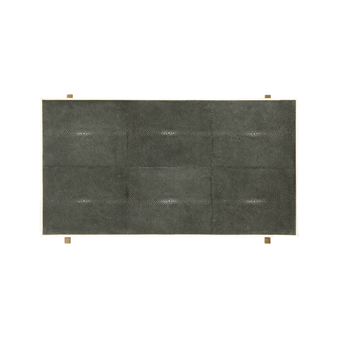 Jonathan Charles Side Table with Drawer Contemporary in Anthracite Shagreen - Gilded