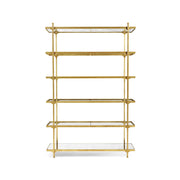 Jonathan Charles Wide Etagere Contemporary Six-Tier - Gilded