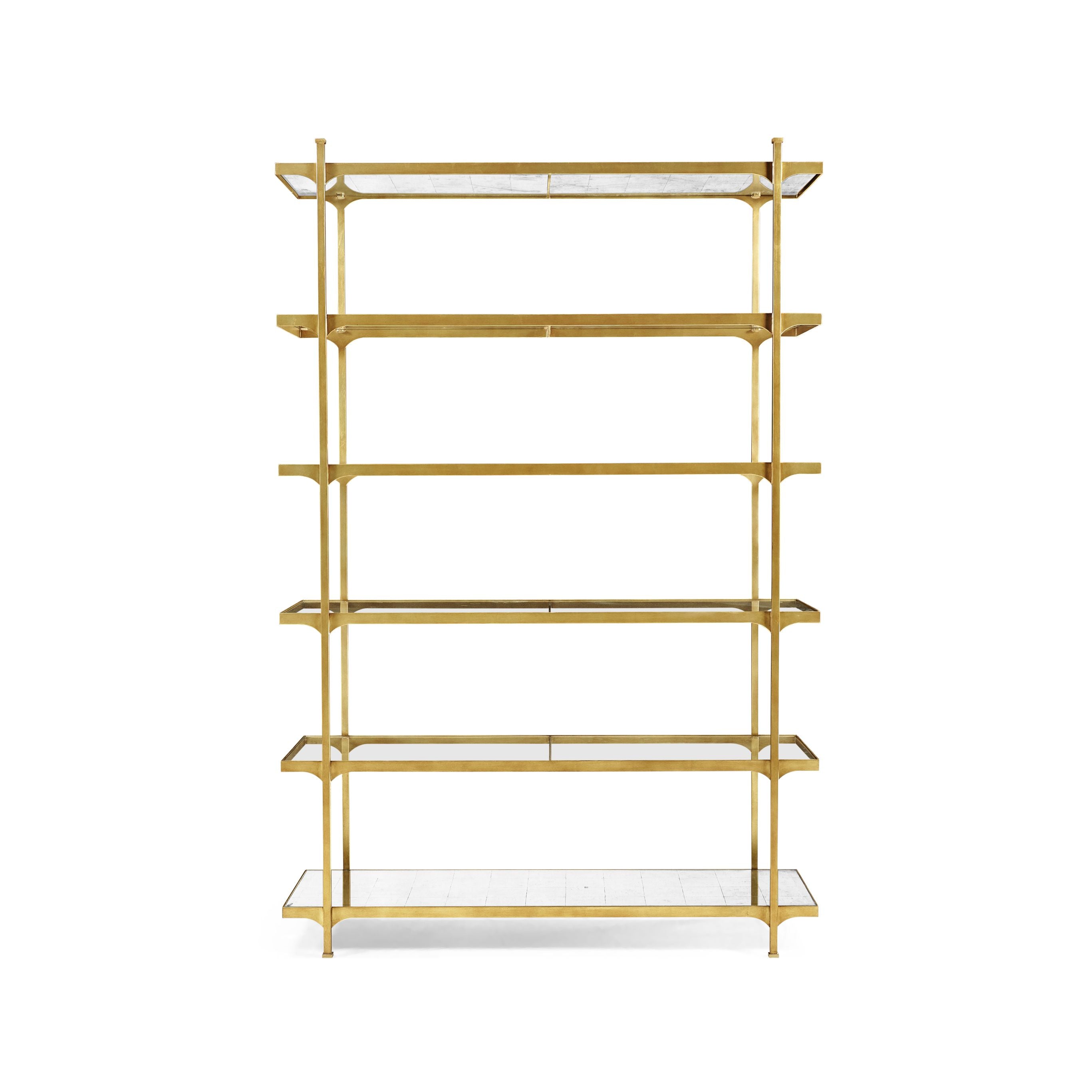 Jonathan Charles Wide Etagere Contemporary Six-Tier - Gilded