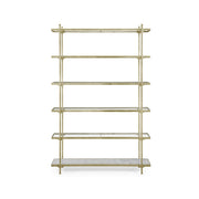 Jonathan Charles Wide Etagere Contemporary Six-Tier - Silver