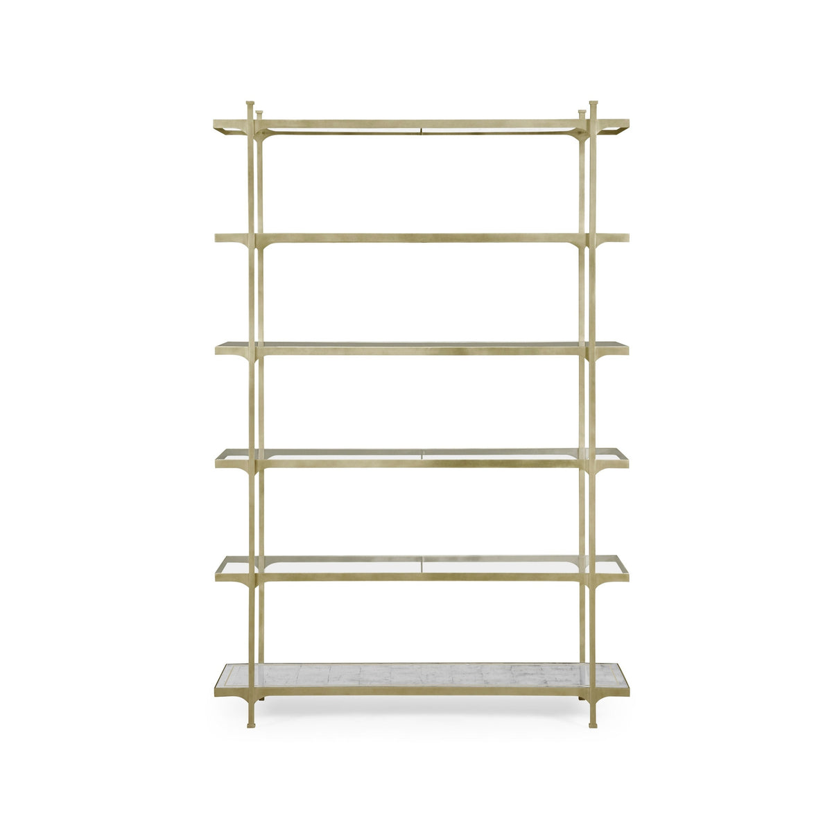 Jonathan Charles Wide Etagere Contemporary Six-Tier - Silver