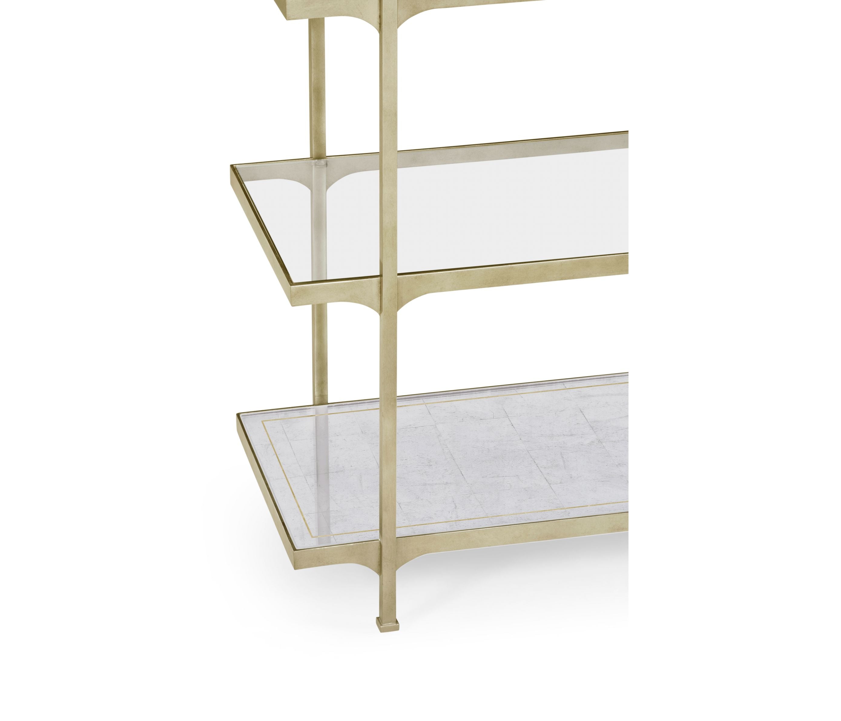 Jonathan Charles Wide Etagere Contemporary Six-Tier - Silver
