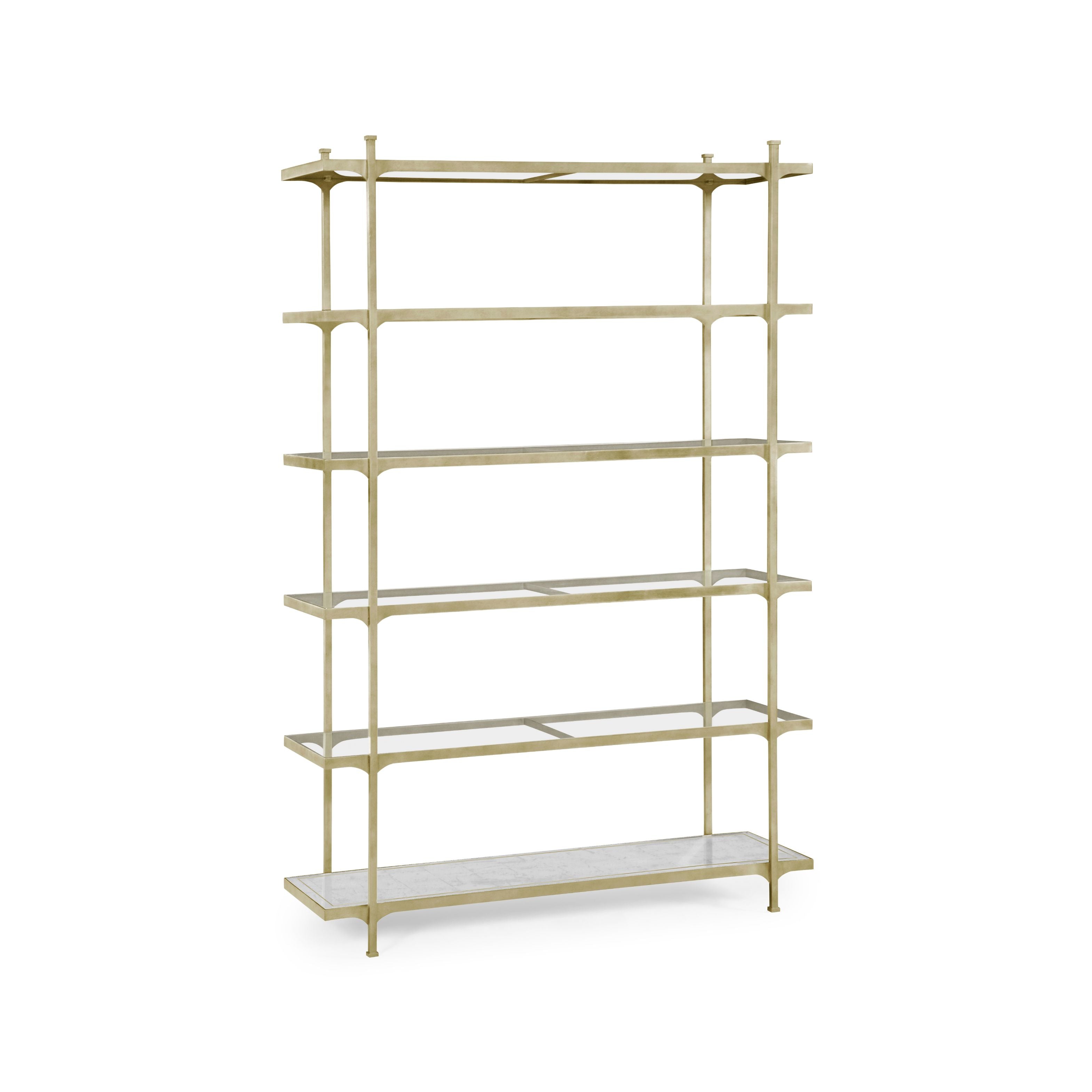 Jonathan Charles Wide Etagere Contemporary Six-Tier - Silver