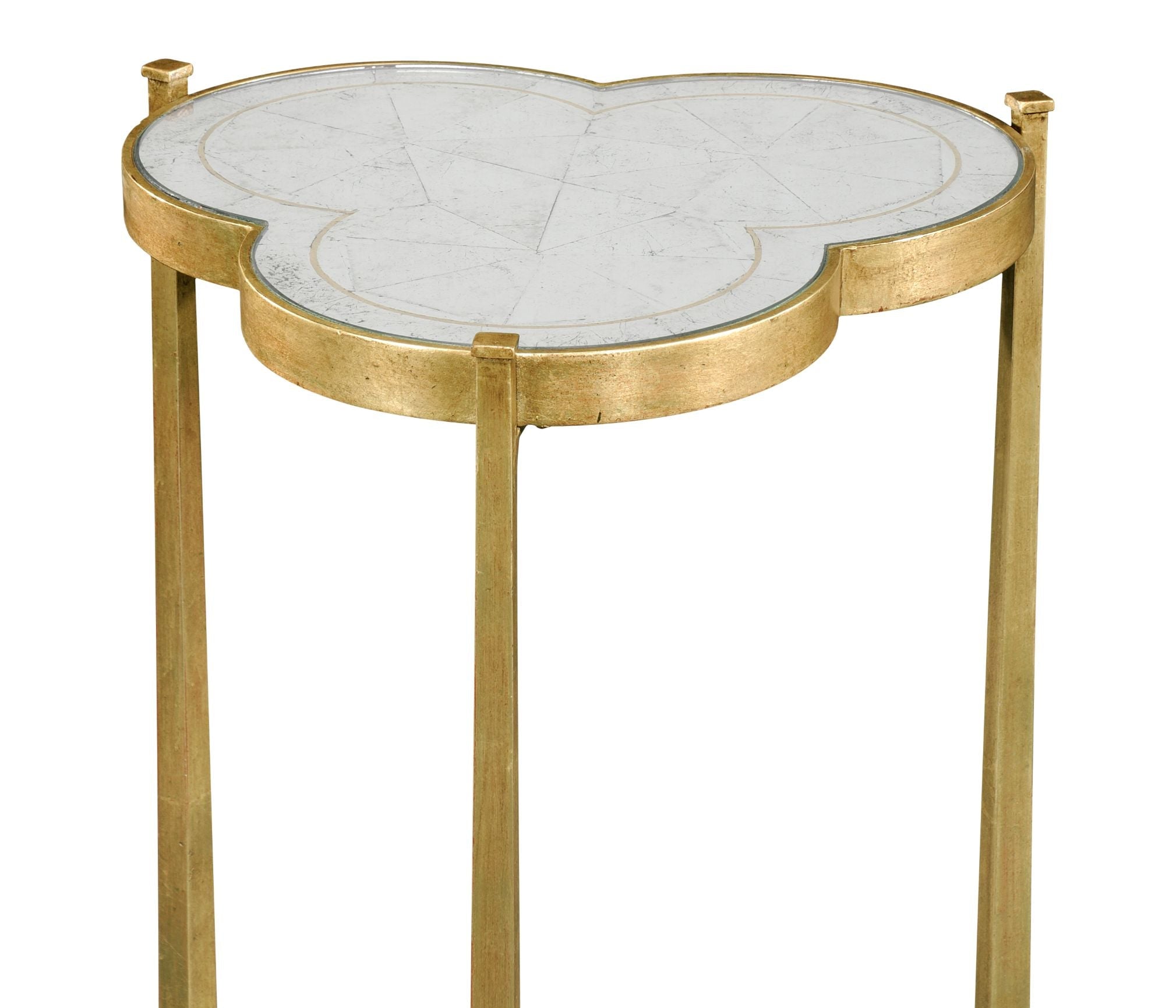 Jonathan Charles Accent Table Trefoil in Eglomise - Gilded