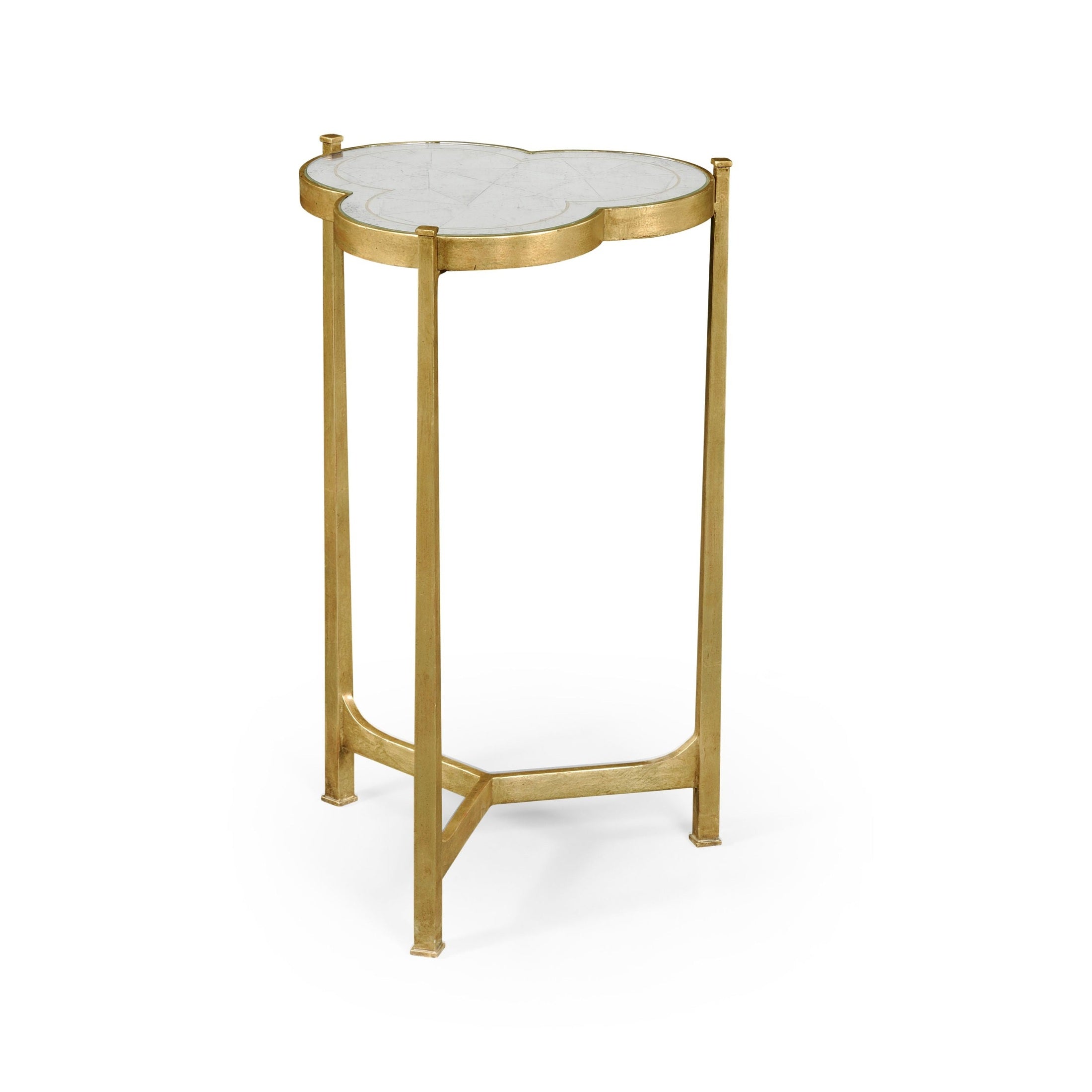 Jonathan Charles Accent Table Trefoil in Eglomise - Gilded