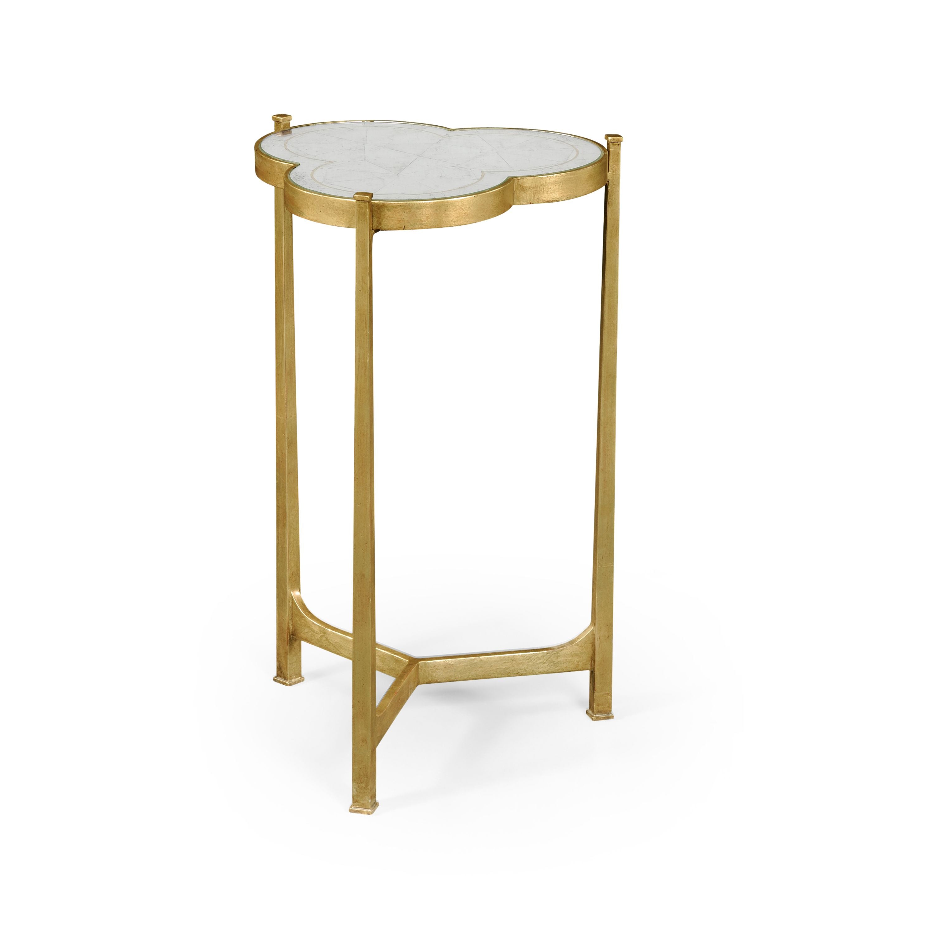 Jonathan Charles Accent Table Trefoil in Eglomise - Gilded