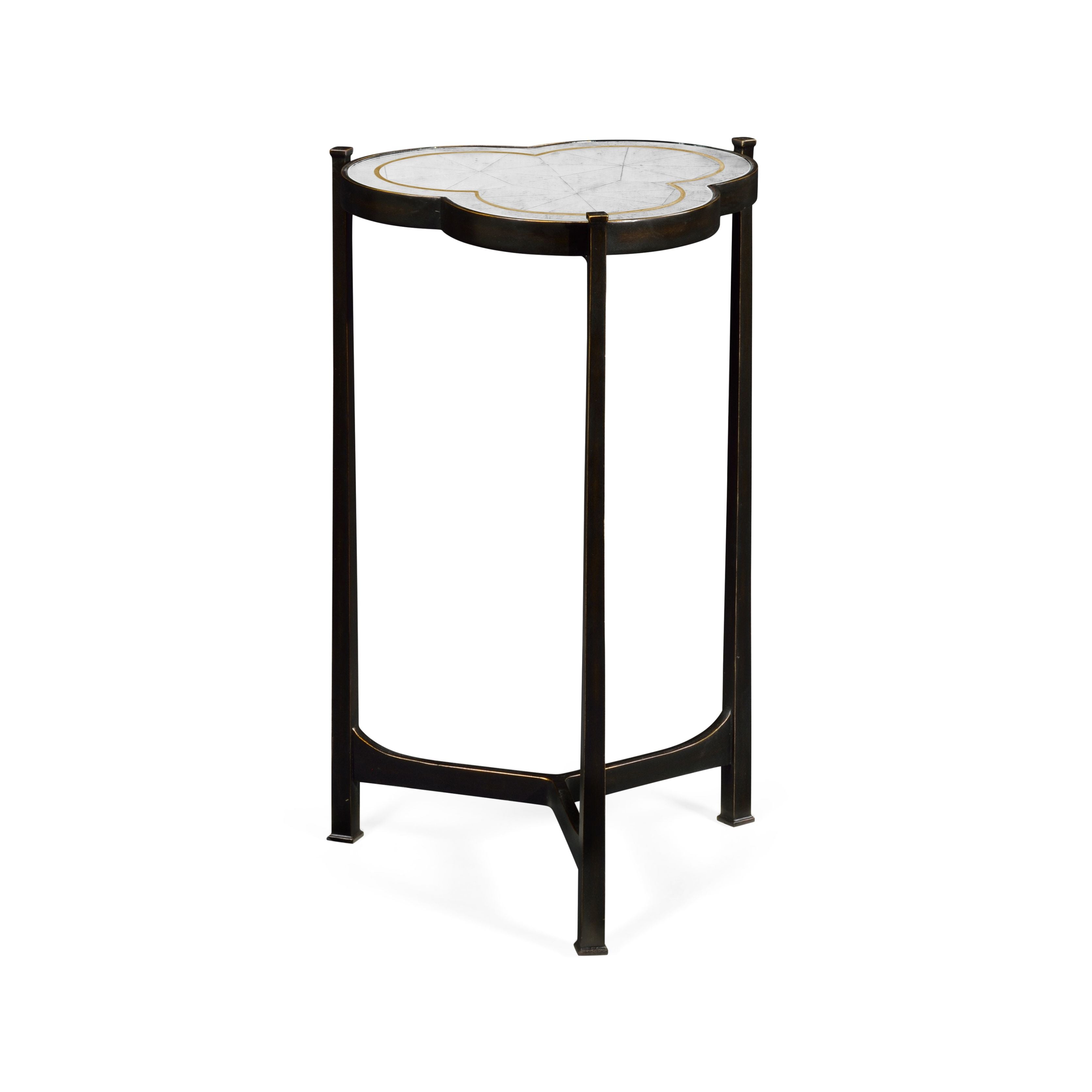 Jonathan Charles Accent Table Trefoil in Eglomise - Bronze