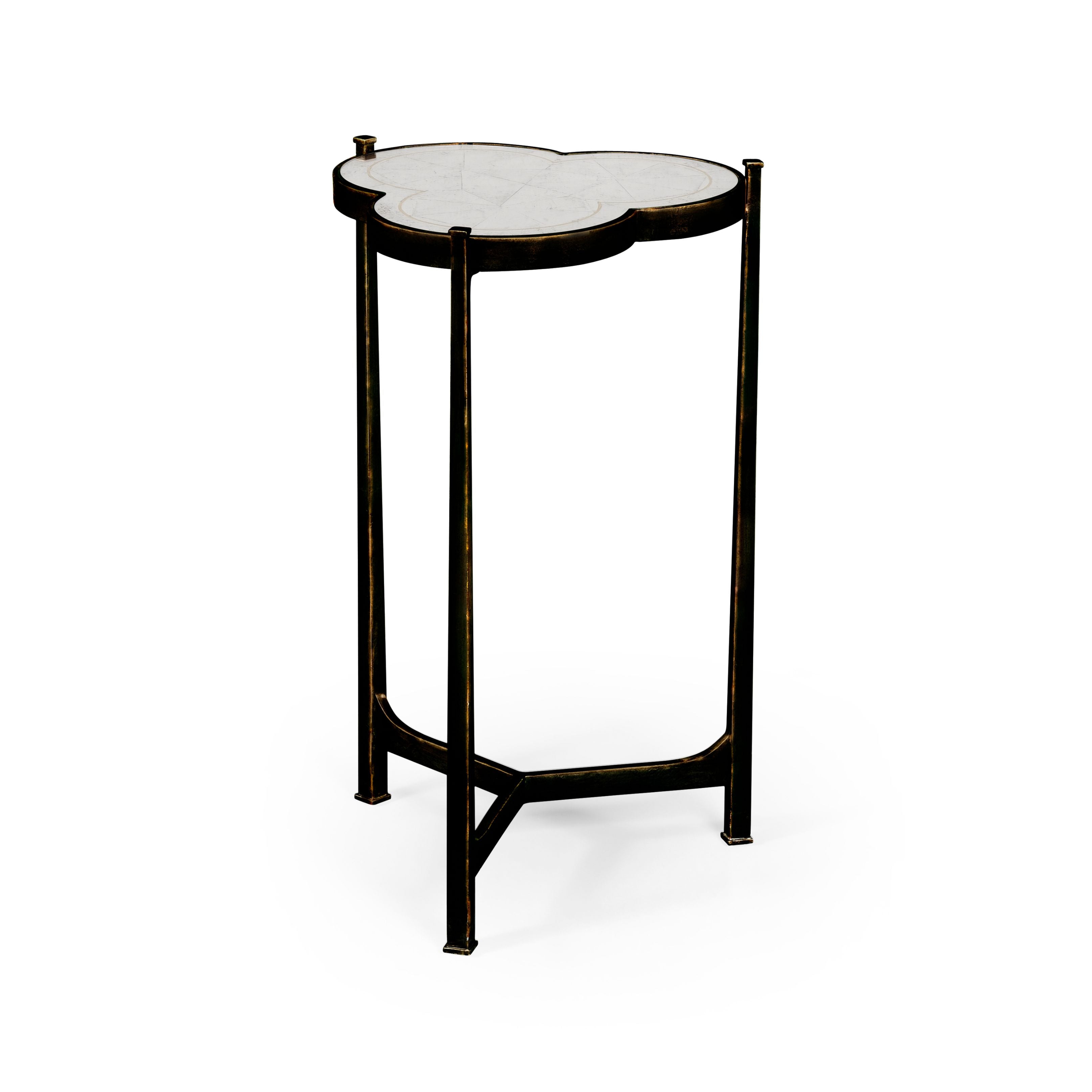 Jonathan Charles Accent Table Trefoil in Eglomise - Bronze