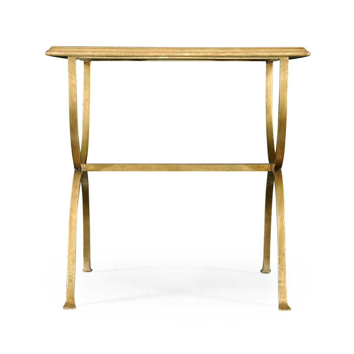 Jonathan Charles Square Side Table Horseshoe - Gilded