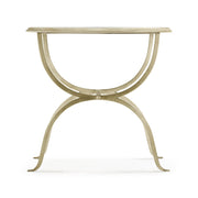 Jonathan Charles Square Side Table Horseshoe - Silver